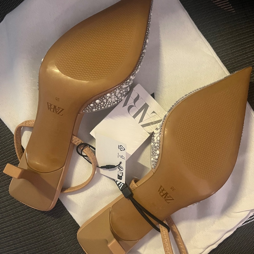 Zara Pearl Heeled Slingbacks - Picture 3 of 3